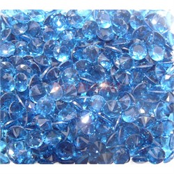 Кабошоны 8 мм «бриллиант» из голубого стекла - фото 166436