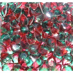 Кабошоны 10x13 капли из красно-зеленого стекла - фото 166476