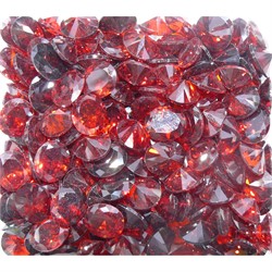 Кабошоны 10x12 «бриллиант» из красного стекла - фото 166488