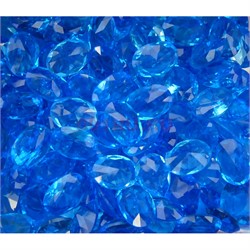 Кабошоны 10x14 овальные граненые из голубого стекла - фото 166522