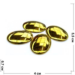 Плоские овальные кабошоны 5,5 см из желтого гематита - фото 166711