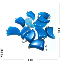 Подвеска «Клык» из голубого халцедона 3 см - фото 166826