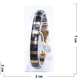 Мужской браслет (P-890) из черной керамики под золото - фото 167094