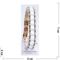 Мужской браслет (P-893) из белой керамики под золото - фото 167124