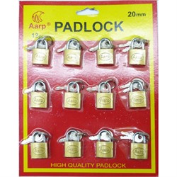 Набор металлических замков с ключами 20 мм Aarp Padlock 12 шт/уп - фото 167383