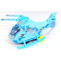 Вертолет голубой игрушечный 18 см - фото 167792