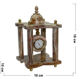 Часы из оникса "беседка" на 4 ножках 18 см - фото 168417