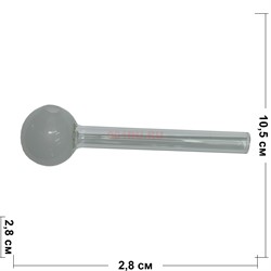 Трубка oil pipe курительная стеклянная диаметр 28 мм длина 10 см (10/28/12) - фото 168443