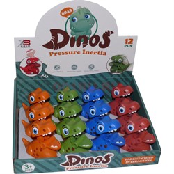 Машинка динозавр Dinos Pressure Inertia 12 шт/уп - фото 168467