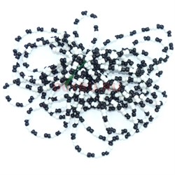 Браслеты черно-белые (M-46) из цветного бисера 100 шт/уп - фото 168893