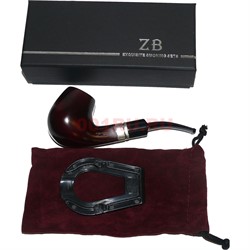 Трубка курительная ZB-004 деревянная с подставкой и чехлом - фото 169550