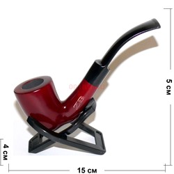 Трубка курительная ZB-009 деревянная с подставкой и чехлом - фото 169554