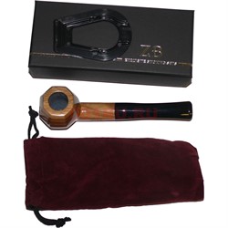 Трубка курительная ZB-008 деревянная с подставкой и чехлом - фото 169557