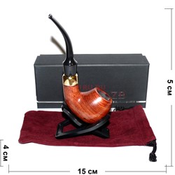 Трубка курительная ZB-006 деревянная с подставкой и чехлом - фото 169560