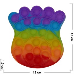 Попит антистресс игрушка пупырка «лапа» радужная - фото 169768