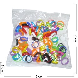 Детские кольца (O-136) силиконовые 100 шт/упаковка - фото 169897
