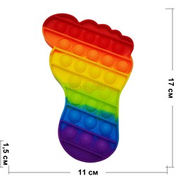 Попит игрушка «стопа» радужная пупырка силиконовая - фото 170065