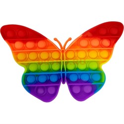 Попит игрушка «бабочка» радужная пупырка силиконовая - фото 170070
