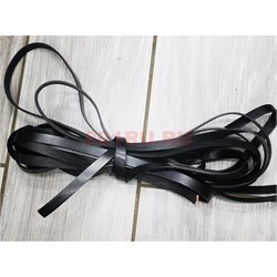 Шнурок тесьма из кожи черная 10 мм (цена за 1 метр) - фото 170224