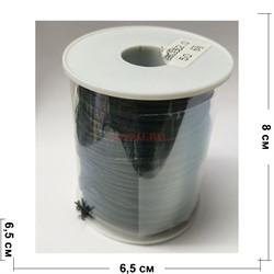 Шнурок черный из кожзами 2 мм 50 метров моток - фото 170451