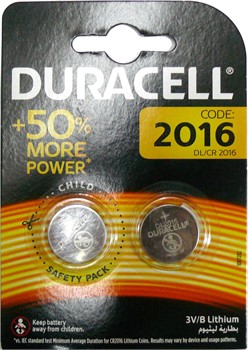 Литиевые батарейки Duracell CR2016 (цена за 2 шт) - фото 170787