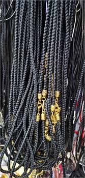 Гайтан черный толстый шнурок для креста 25 шт/уп под золото - фото 170827