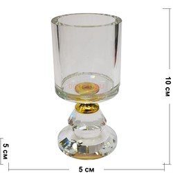 Подсвечник стеклянный «чаша» 10 см (XH103-38) - фото 170845