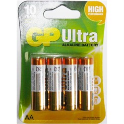 Батарейки алкалиновые GP Ultra AA (цена за 4 батареки) - фото 170941