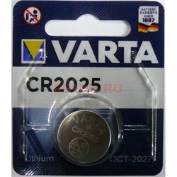Батарейка литиевая VARTA CR2025 OCT-2027 (цена за 1 шт) - фото 170996