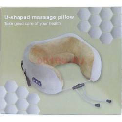 Массажная подушка для шеи U-shaped massage pillow зеленая - фото 171587