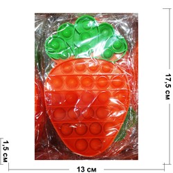 Попит пупырка «морковка» цветной силиконовая игрушка антистресс - фото 171746