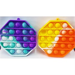 Игрушка пупырка 8-угольник разноцветный мини 9 см - фото 171786