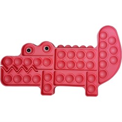 Попит игрушка пупырка «крокодил» розовый - фото 171814
