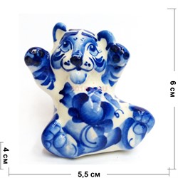 Фигурка Ленивец гжель синяя Тигр Символ 2022 года - фото 171952