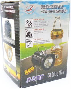 Фонарь-лампа (JY-5700T) раздвижная (60 шт/кор) зарядка 220В и USB - фото 172168