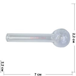 Трубка oil pipe курительная стеклянная диаметр 23 мм длина 7 см (7/23/12) - фото 172854