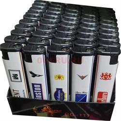 Зажигалка GG-111 «сигаретные бренды» 50 шт/уп с фонариком - фото 173568