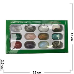 Набор яиц 24x38 мм из минералов и камней 12 шт/уп - фото 173759