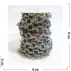 Цепь металлическая (L222333) под серебро (цена за 1 метр) - фото 174021