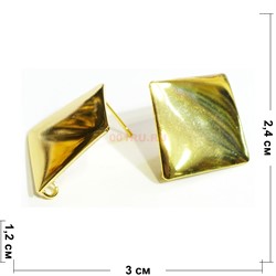 Серьги (KL-111) квадратные под золото - фото 174781