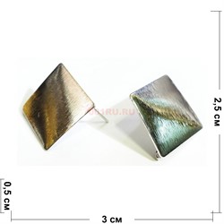 Серьги (KL-111) квадратные под серебро - фото 174783