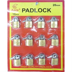 Набор замков с ключами (4462) PADLOCK 20 мм 50 уп/коробка - фото 175541