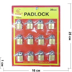 Набор замков с ключами (4462) PADLOCK 20 мм 50 уп/коробка - фото 175542