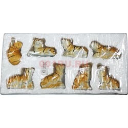 Тигры из фарфора (KL-3536) набор из 8 штук - фото 175984