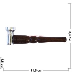 Курительная трубка деревянная 3,3x11,5 см - фото 176243