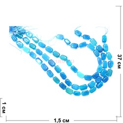 Бусины на нитке прямоугольные 20 шт из голубого агата 37 см - фото 176817