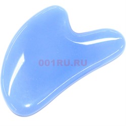 Гуаша сердце голубая из синтетического агата 7,7 см - фото 176982