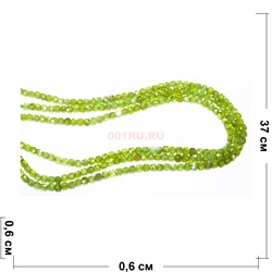 Нитка бусин из хризопраза 6x6 мм граненые - фото 177025