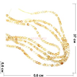 Нитка бусин из цитрина 6x6 мм граненые - фото 177039