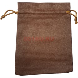 Чехол пакетик из кожзама 10x12 см коричневый 50 шт/упаковка - фото 177200